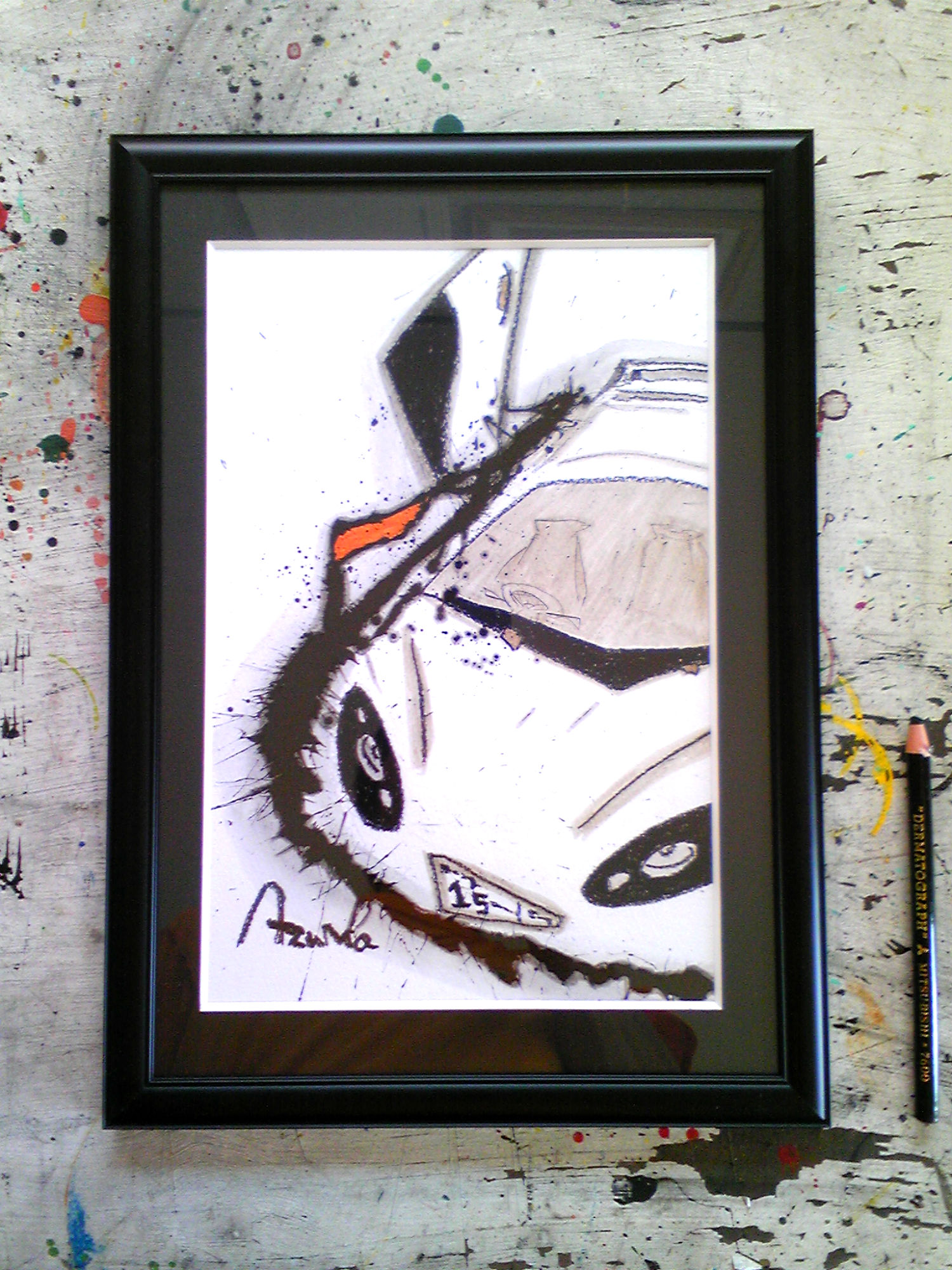 絵＜ガルウィングのスポーツカー