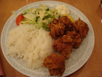 ロンドン・唐揚げ定食