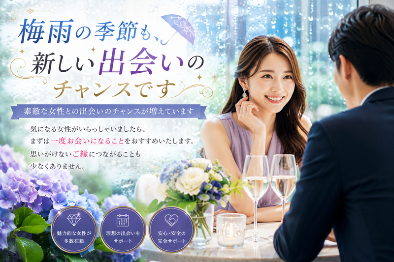 梅雨の季節も、新しい出会いのチャンスです