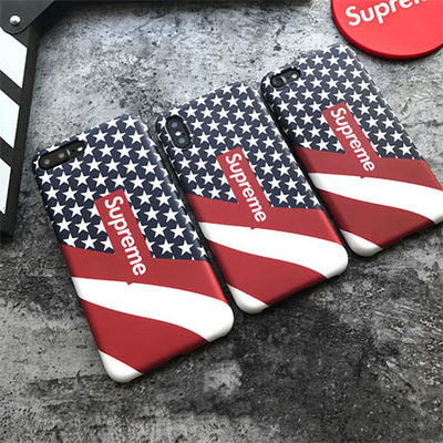 シュプリーム 星条旗風 iPhoneX/8/8plus ケース おしゃれ セレブ愛用 iPhone7/7plusカバー