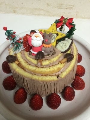 切り株風Xmasケーキ