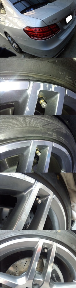 ベンツE２５０　AMGホイール出張修理