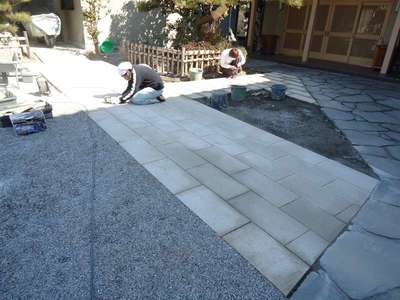 寺院　石畳工事